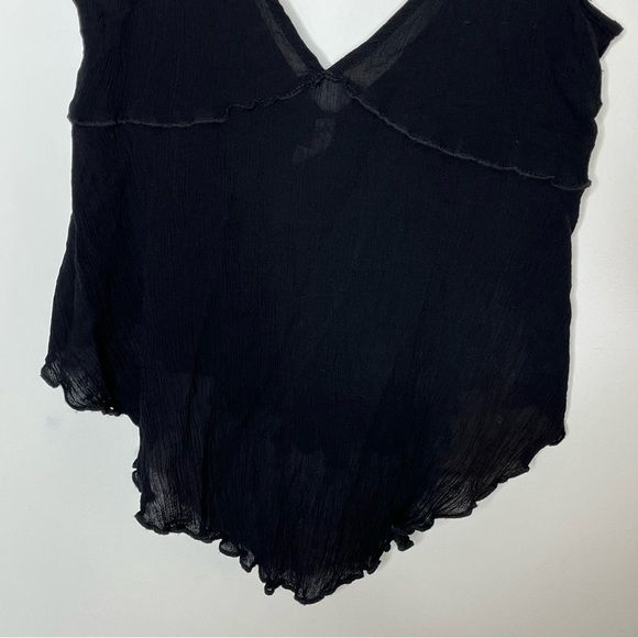 INTIMATELY Free People Sheer Ruffle Tank Top Lettuce Trim Hem - Picture 4 of 8